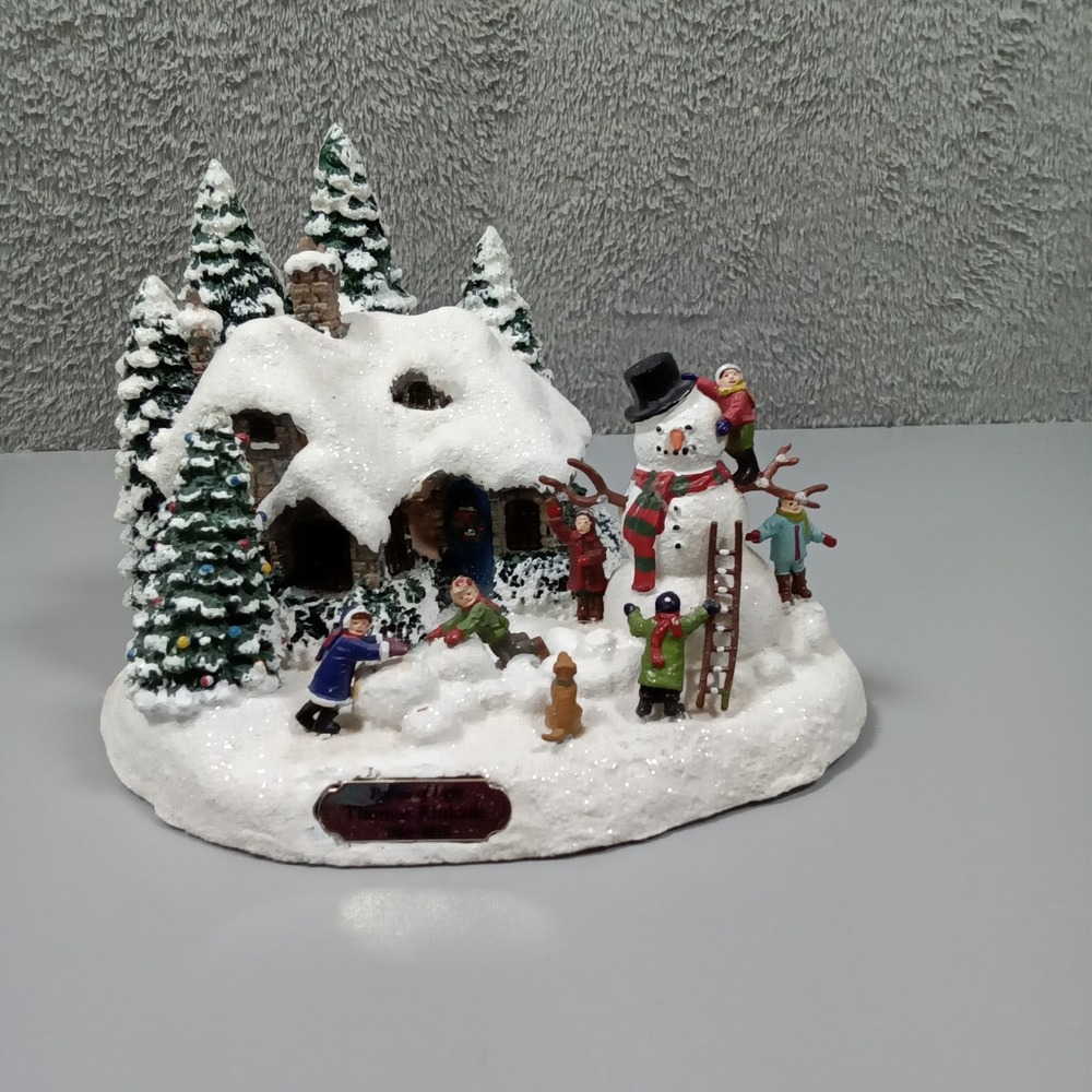 Thomas Kinkade Painter of Light Winter Village Snowman Figurine Christmas Decor